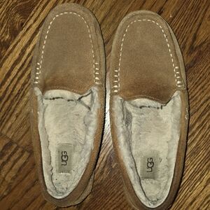 UGG Cozy Tan and Cream Loafers